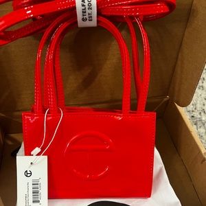 Small Patent Red Telfar Bag